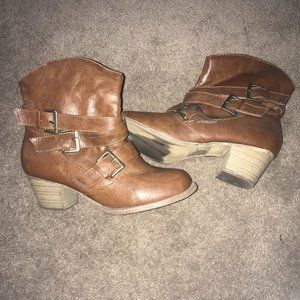 Heeled Brown Booties